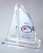 Clear acrylic sails/base that can be silk screened with vibrant colors